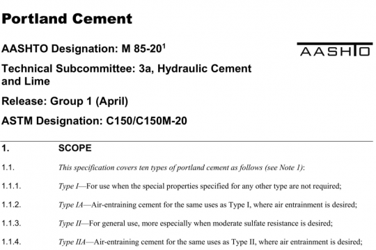 AASHTO M85-20 pdf free download