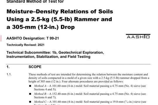 AASHTO T99-21 pdf free download