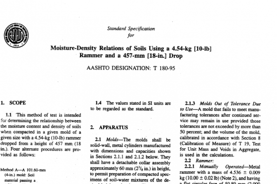 AASHTO T180-95 pdf free download