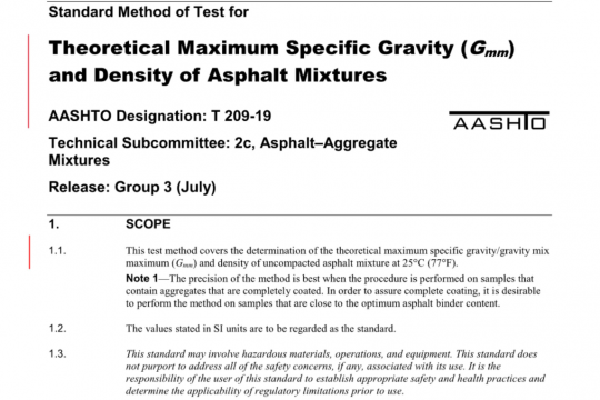 AASHTO T209-19 pdf free download