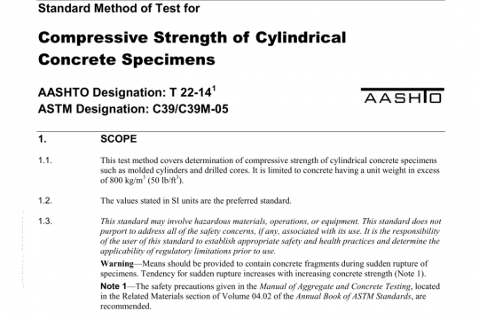 AASHTO T22-14 pdf free download