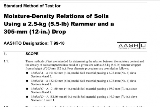 AASHTO T99-10 pdf free download