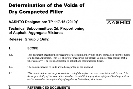 AASHTO TP 117-15 pdf free download